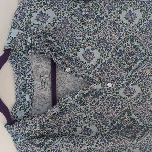 LOFT Blue Floral Patterned Blouse